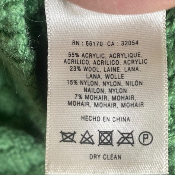Anthropologie wool blend cable knit pull over sweater green size small - Picture 7 of 7
